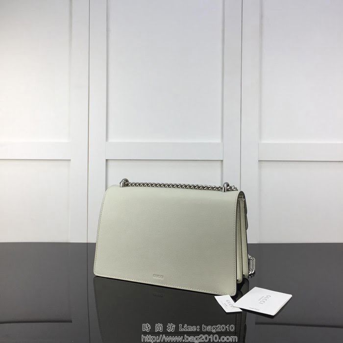 GUCCI古馳 新款 專櫃品質 原單 400249全皮 白色 鏈條 單肩斜挎包HY1452